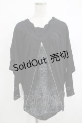 Ozz Croce / フロントZIPドルマントップス  黒 H-25-10-17-1061-OO-TO-KB-ZH