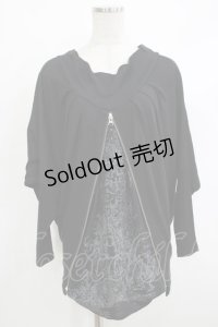 Ozz Croce / フロントZIPドルマントップス  黒 H-25-10-17-1061-OO-TO-KB-ZH