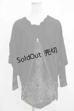 画像1: Ozz Croce / フロントZIPドルマントップス  黒 H-25-10-17-1061-OO-TO-KB-ZH