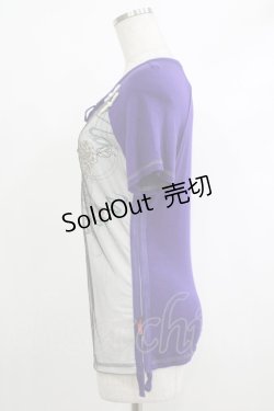 画像2: 【SALE】Ozz oneste / メッシュ重ね配色カットソー  パープル×グレー H-25-10-17-1062-OO-TO-KB-ZT159