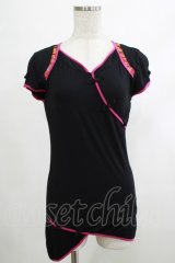 Ozz oneste / チャイナボタンカットソー  黒 H-25-10-17-1063-OO-TO-KB-ZT159