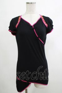 Ozz oneste / チャイナボタンカットソー  黒 H-25-10-17-1063-OO-TO-KB-ZT159