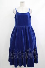 Jane Marple / コットンベルベットストラップドレス  ロイヤルブルー H-25-10-17-1011-JM-OP-KB-ZH