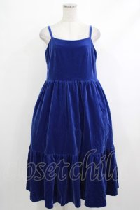 Jane Marple / コットンベルベットストラップドレス  ロイヤルブルー H-25-10-17-1011-JM-OP-KB-ZH