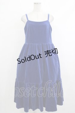 画像1: Jane Marple / コットンベルベットストラップドレス  ロイヤルブルー H-25-10-17-1011-JM-OP-KB-ZH
