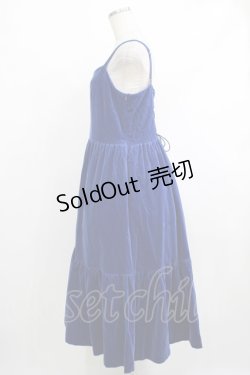 画像2: Jane Marple / コットンベルベットストラップドレス  ロイヤルブルー H-25-10-17-1011-JM-OP-KB-ZH