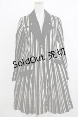 Candy Stripper / OLYMPIAN STRIPE PLEATS ONE-PIECE 1(S) BLACK×OFF WHITE H-25-10-17-1013-PU-OP-KB-ZH