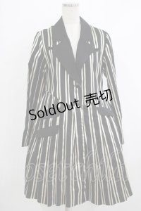 Candy Stripper / OLYMPIAN STRIPE PLEATS ONE-PIECE 1(S) BLACK×OFF WHITE H-25-10-17-1013-PU-OP-KB-ZH