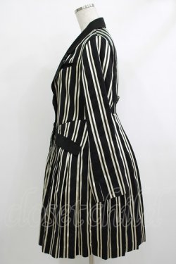 画像2: Candy Stripper / OLYMPIAN STRIPE PLEATS ONE-PIECE 1(S) BLACK×OFF WHITE H-25-10-17-1013-PU-OP-KB-ZH