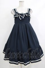 Melody BasKet / リボンリボンジャンパースカート M ネイビー H-25-10-17-1020-LO-OP-KB-ZH