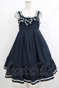 Melody BasKet / リボンリボンジャンパースカート M ネイビー H-25-10-17-1020-LO-OP-KB-ZH