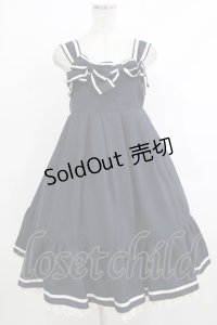 Melody BasKet / リボンリボンジャンパースカート M ネイビー H-25-10-17-1020-LO-OP-KB-ZH