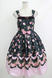 Emily Temple cute / フリルROSEノースリーブワンピース  ブラック H-25-10-17-1003-ET-OP-KB-ZH