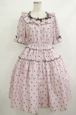 画像1: Melody BasKet / Little dot heartワンピース M ピンク H-25-10-17-1025-LO-OP-KB-ZH