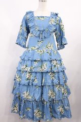 PINK HOUSE / すずらんプリントワンピース  ブルー H-25-10-17-002-LO-OP-NS-ZH