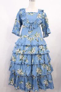 PINK HOUSE / すずらんプリントワンピース  ブルー H-25-10-17-002-LO-OP-NS-ZH