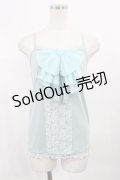 axes femme / リボンキャミソール M ブルー H-25-10-17-023-AX-TO-NS-ZH
