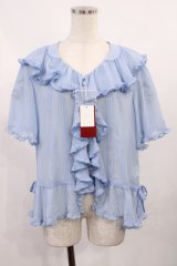 PINK HOUSE / すずらん刺繍シフォンジョーゼットブラウス  サックス H-25-10-17-027-LO-TO-NS-ZH