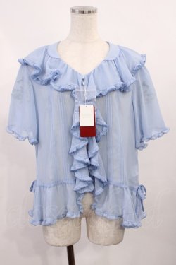 画像1: PINK HOUSE / すずらん刺繍シフォンジョーゼットブラウス  サックス H-25-10-17-027-LO-TO-NS-ZH