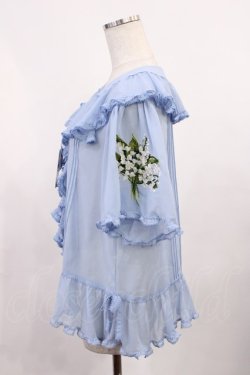 画像2: PINK HOUSE / すずらん刺繍シフォンジョーゼットブラウス  サックス H-25-10-17-027-LO-TO-NS-ZH