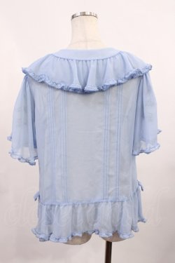 画像3: PINK HOUSE / すずらん刺繍シフォンジョーゼットブラウス  サックス H-25-10-17-027-LO-TO-NS-ZH