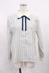 F i.n.t / タイ付きマルチストライプクレリックシャツ Free L/GR×WH H-25-10-17-028-CA-BL-NS-ZH