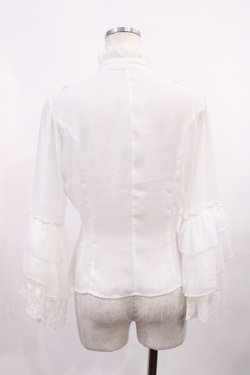 画像3: Innocent World / シフォンとレースの姫袖ブラウス M オフ H-25-10-17-029-IW-BL-NS-ZH