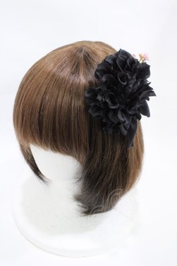 画像1: marcHenTica / メルヘンロマンチカお花コサージュ  ブラック H-25-10-18-1005-LO-AC-NS-ZH
