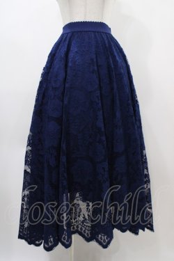 画像1: axes femme / レースサーキュラースカート M ブルー H-25-10-18-1038-AX-SK-NS-ZH