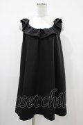 Ank Rouge / レースアップフリルワンピース M ブラック H-25-10-18-1043-CA-OP-NS-ZH