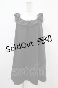 Ank Rouge / レースアップフリルワンピース M ブラック H-25-10-18-1043-CA-OP-NS-ZH