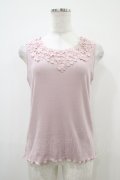 axes femme / 吸水速乾モチーフレースタンク Free ピンク H-25-10-18-1044-AX-TO-NS-ZH