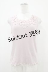 axes femme / 吸水速乾モチーフレースタンク Free ピンク H-25-10-18-1044-AX-TO-NS-ZH
