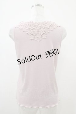 画像2: axes femme / 吸水速乾モチーフレースタンク Free ピンク H-25-10-18-1044-AX-TO-NS-ZH