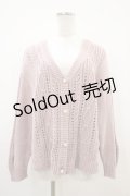 axes femme / 透かし柄ニットカーディガン M ピンク H-25-10-18-1045-AX-TO-NS-ZH