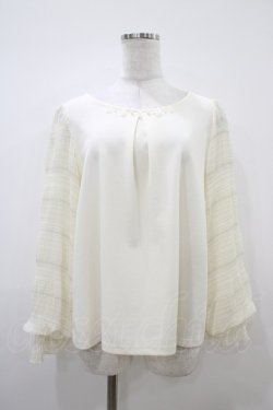 画像1: axes femme / ギャザー袖切替トップス M アイボリー H-25-10-18-1049-AX-TO-NS-ZH
