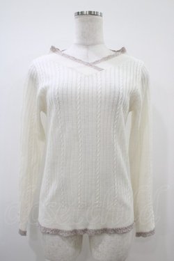 画像1: axes femme / バイカラーVネックニットプルオーバー Free オフ H-25-10-18-1053-AX-TO-NS-ZH