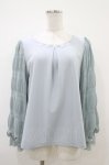 画像1: axes femme / ギャザー袖切替トップス M ブルー H-25-10-18-1054-AX-TO-NS-ZH (1)