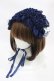 画像1: metamorphose / チュールレースヘッドドレス(パールチェーン)  ネイビー H-25-10-18-1008-ME-AC-NS-ZH (1)