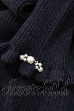画像3: axes femme / ビジューボトルネックリブプルオーバー M ネイビー H-25-10-18-1059-AX-TO-NS-ZH