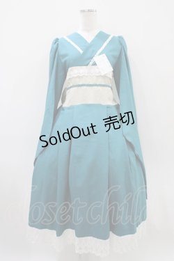 画像1: marcHenTica / セミオーダーワンピース プリンセスサイズ ブルーグリーン H-25-10-18-1022-LO-OP-NS-ZH