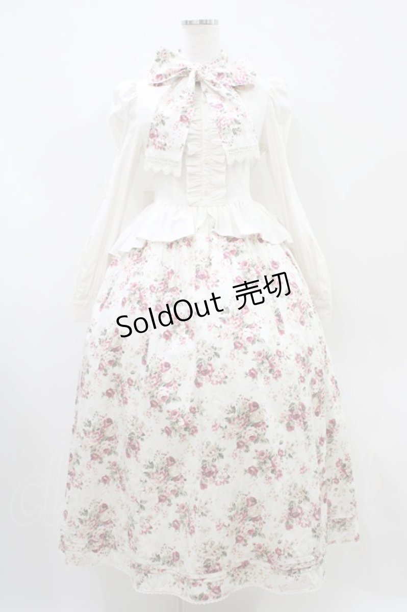 画像1: Victorian maiden / アンティークロココブーケヴィクトリアンワンピース  ミルクティーローズ H-25-10-18-1023-CL-OP-NS-ZH (1)