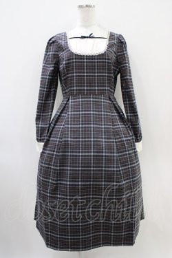 画像1: F i.n.t / 重ね風ヨークチェックワンピース Free NAVY×GY H-25-10-18-1030-CA-OP-NS-ZH