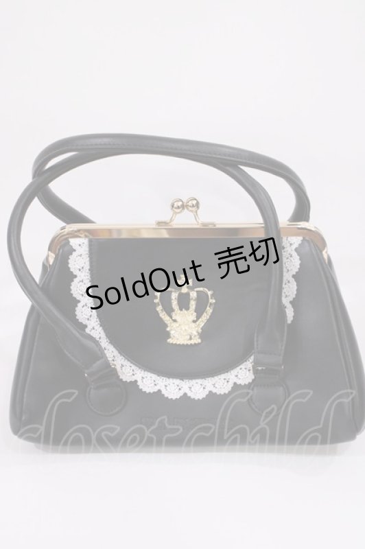 画像1: BABY,THE STARS SHINE BRIGHT / 王冠ガマ口BAG  ブラック H-25-10-19-036-BA-BG-NS-ZH (1)