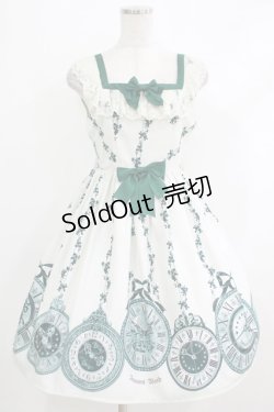 画像1: Innocent World / 薔薇の懐中時計ハイウエストジャンパースカート M グリーン H-25-10-19-1001-IW-OP-NS-ZH