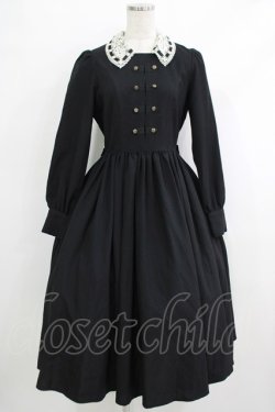 画像1: Innocent World / レース衿ナポレオンワンピース M ブラック H-25-10-19-1003-IW-OP-NS-ZH