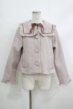 画像1: m petit by misako / AM*セーラーショートコート M ピンク H-25-10-19-1028-LO-CO-NS-ZH