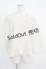 PINK HOUSE / ロゴ刺繍入りローンブラウス  生成り H-25-10-19-1035-LO-BL-NS-ZH