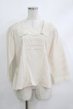 画像1: PINK HOUSE / ロゴ刺繍入りローンブラウス  生成り H-25-10-19-1035-LO-BL-NS-ZH