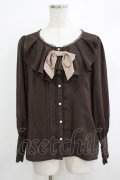axes femme / シャボ付きラッフルブラウス M ブラウン H-25-10-19-1037-AX-BL-NS-ZH